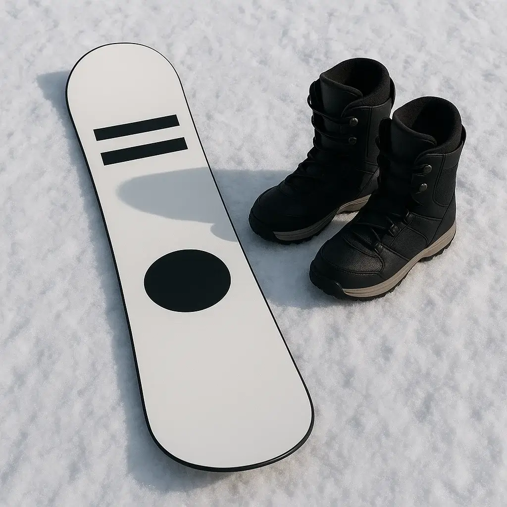 All-mountain snowboard on slope